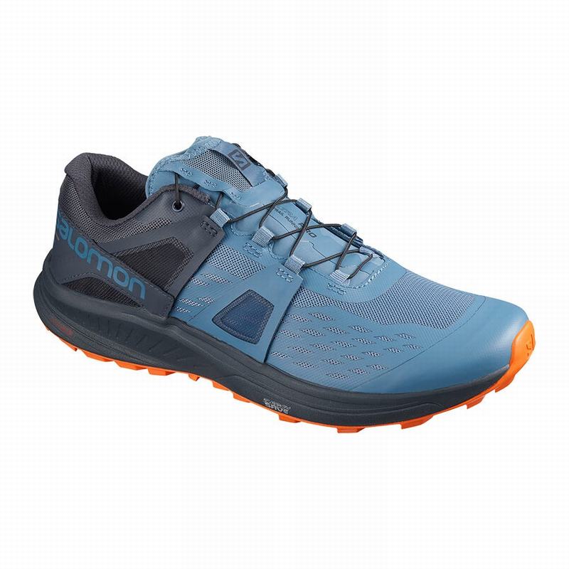 Salomon Singapore Mens Trail Running Shoes - ULTRA /PRO Blue/Red Orange | 08697-PBHK